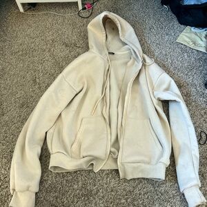 Cream zip up